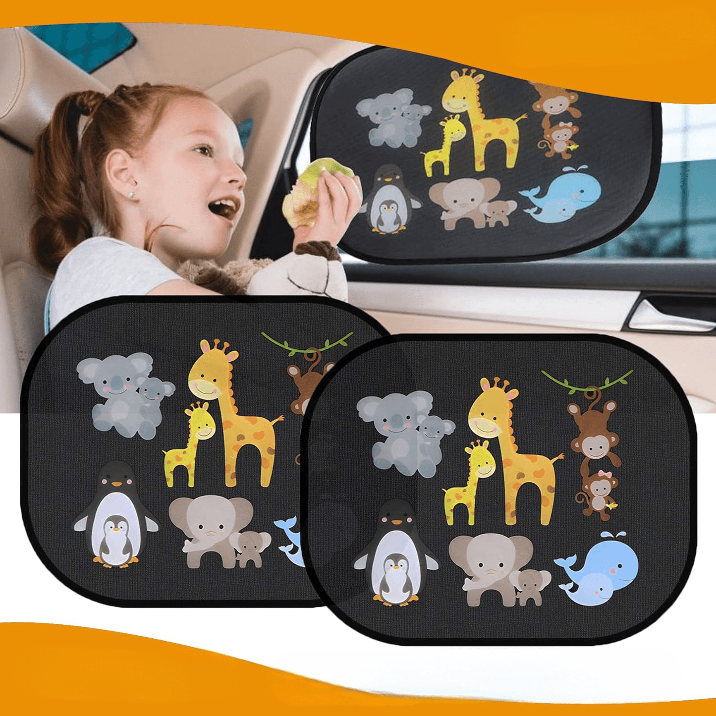 pare soleil voiture bebe enfant mange